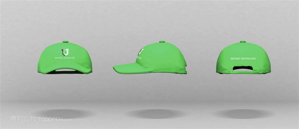 绿色鸭舌帽子样机模板