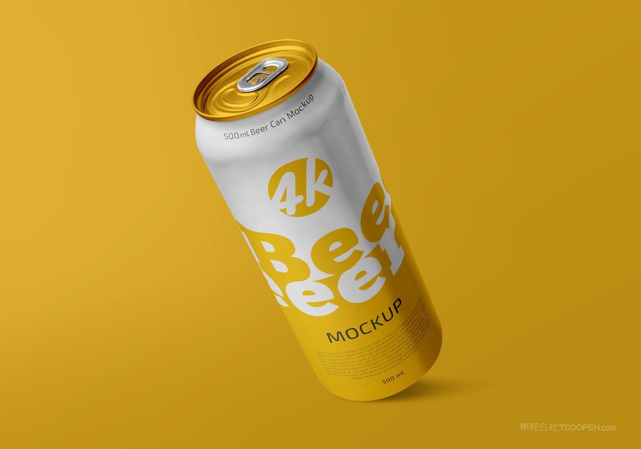 黄黑撞色易拉罐可乐瓶饮料包装样机 (5)