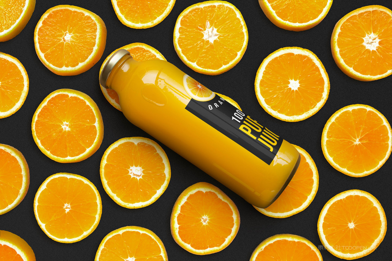 果汁橙汁场景样机