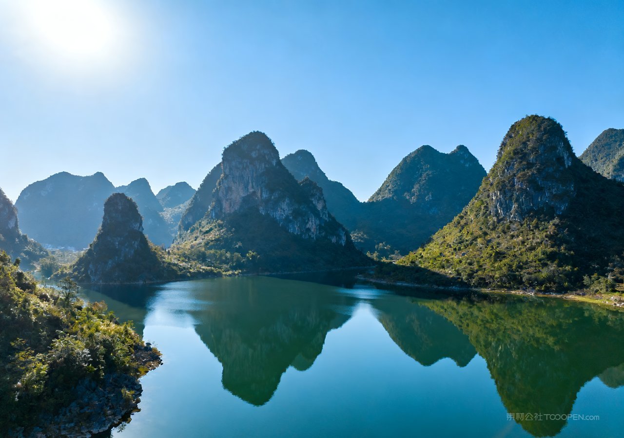 天空群山湖泊山峰风景山水唯美