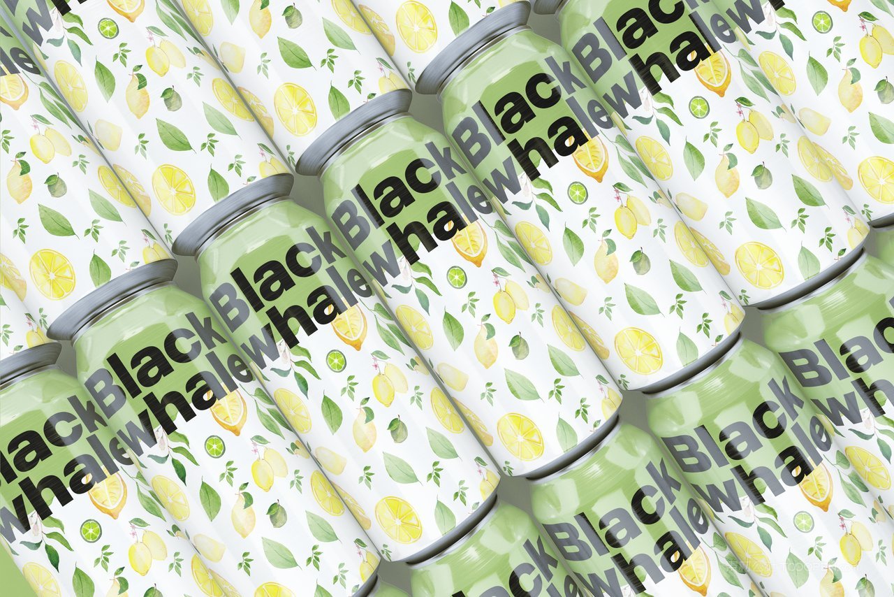 柠檬口味易拉罐可乐瓶饮料包装样机 (3)