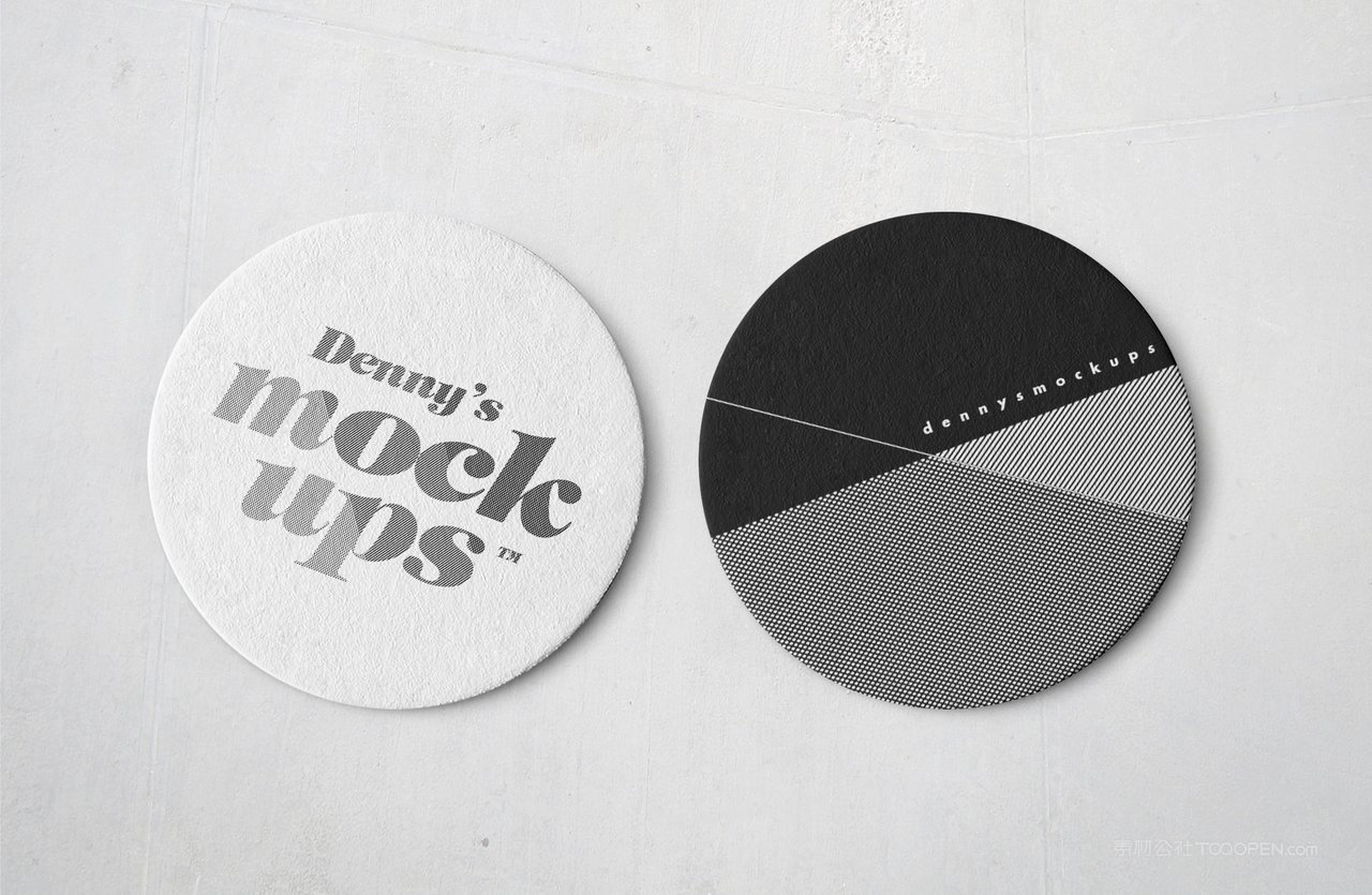 圆形杯垫餐厅桌垫样机 (7)