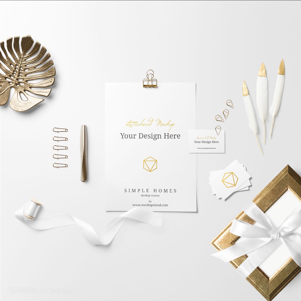 轻奢桌面海报静物样机素材