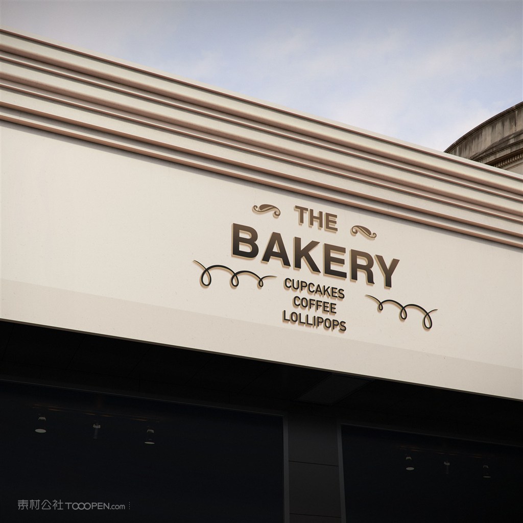 企业公司门头立体标志样机模板