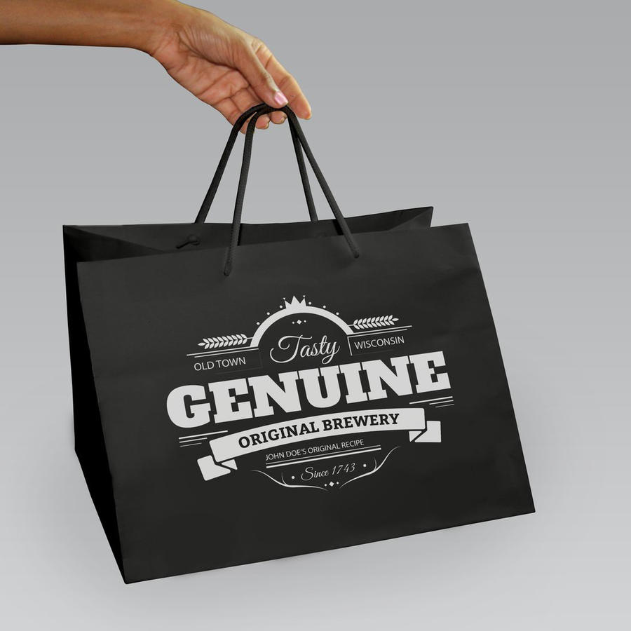 黑色手提袋企业vi形象展示样机  (5)