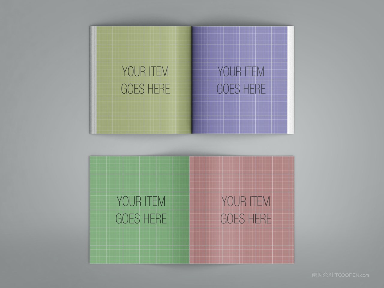 square brochure方形五星骑马钉杂志细节样机 (6)