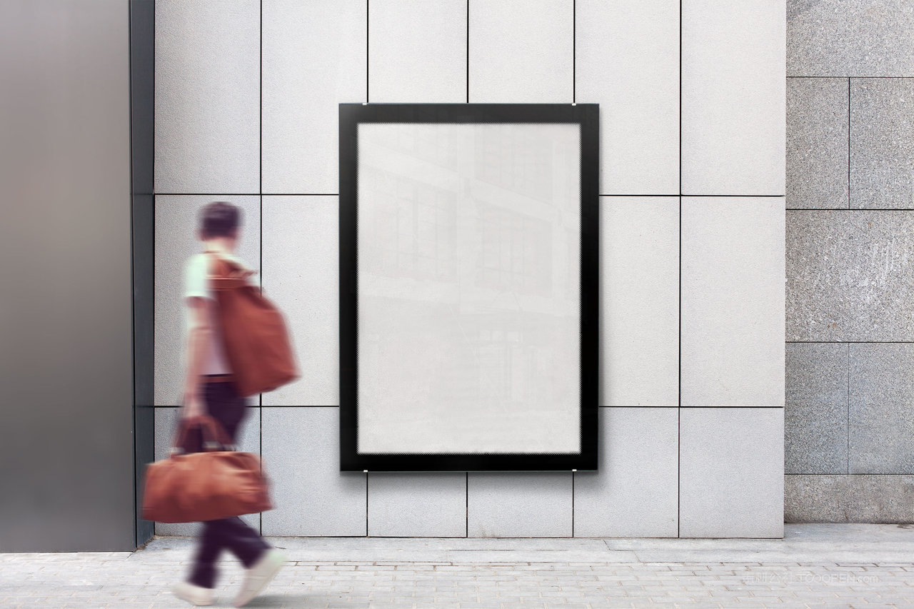 创间黑白广告展示场景海报样机 (19)