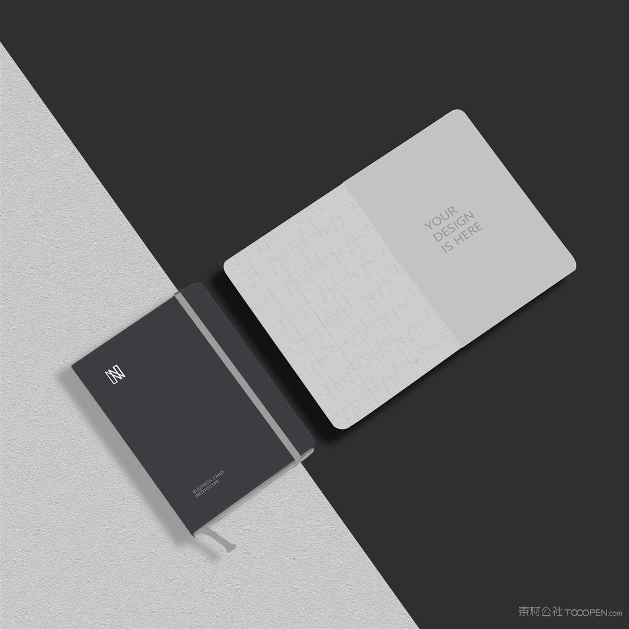 黑色轻奢vi笔记本画册贴图样机