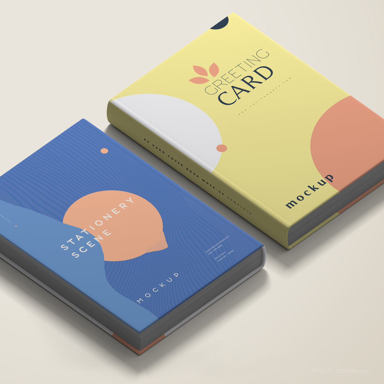 硬壳本子书籍画册封面贴图样机