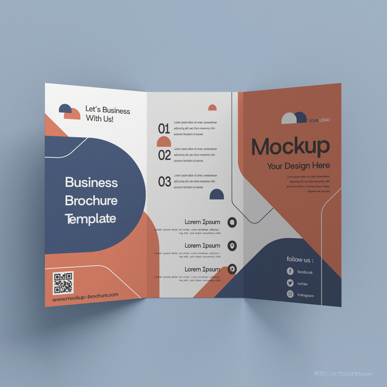 三折页产品宣传单贴图样机