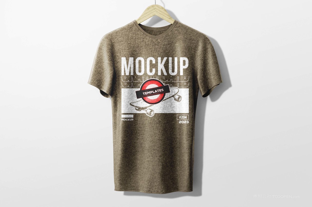 悬挂纹理t恤样机