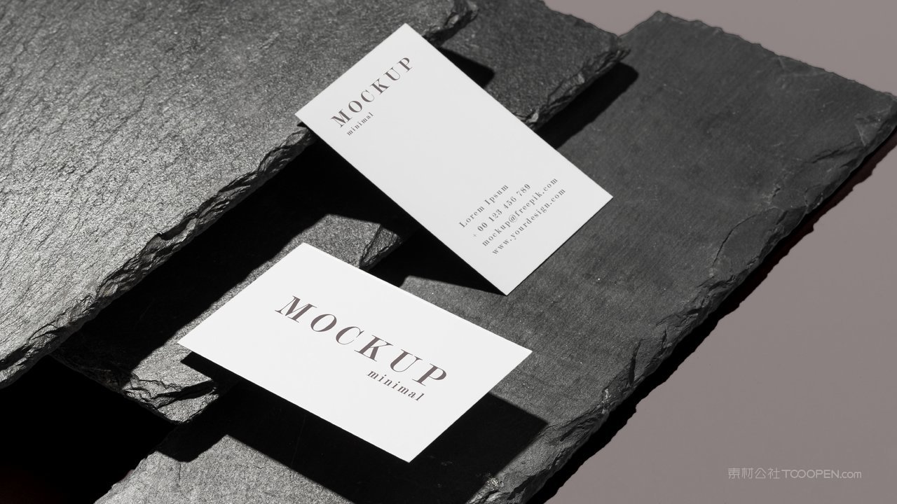 高档轻奢纸质白色名片场景样机