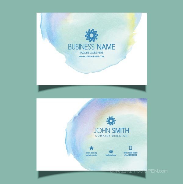 水彩晕染名片