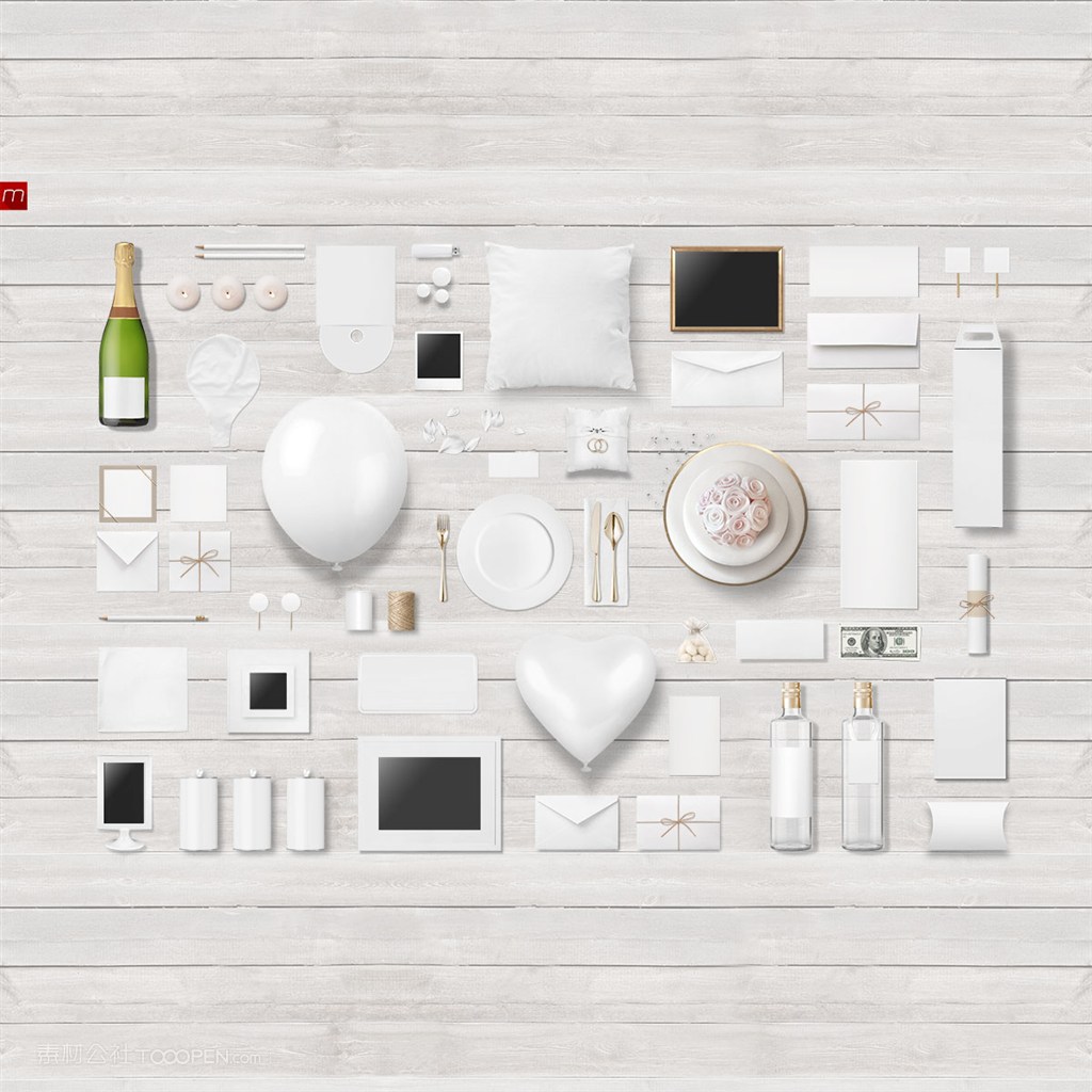 婚纱影楼婚礼vi样机贴图模板