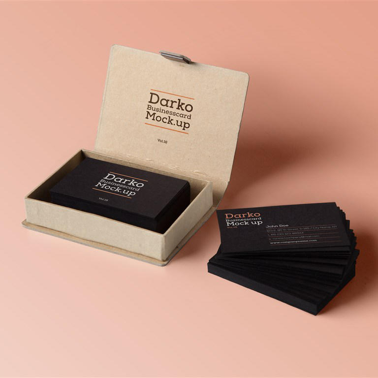 时尚简约高档名片样机模板