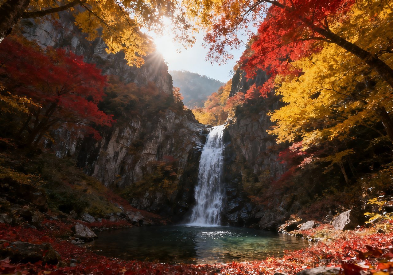 山峰意境湖泊天空山水唯美青山秋季