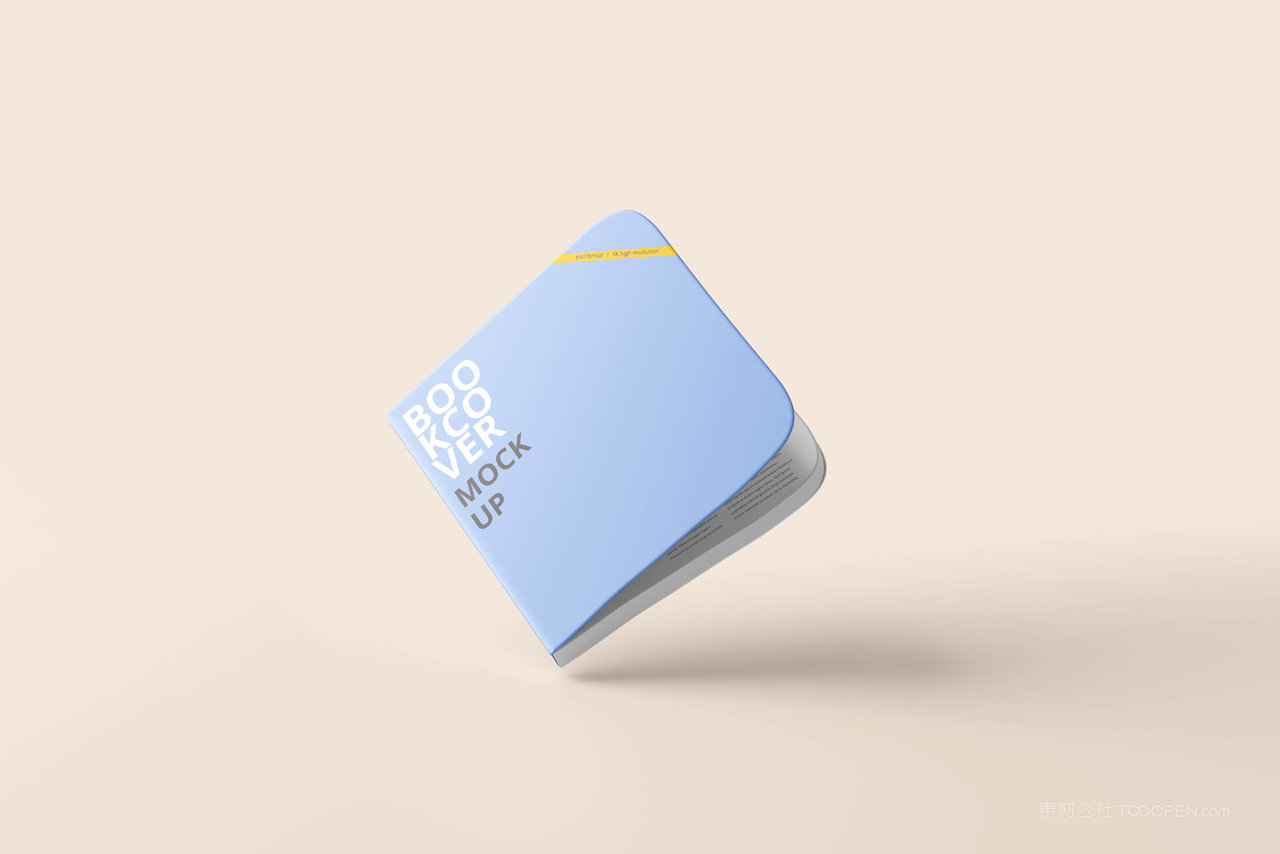 方形圆角带书签精装书样机