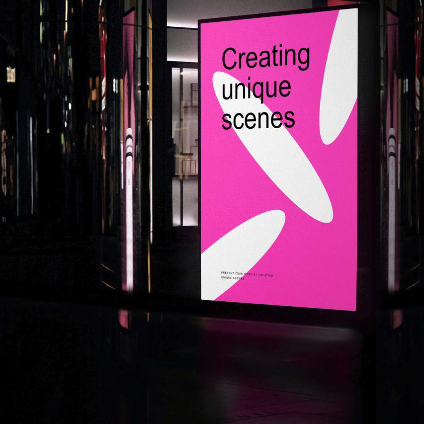 广告灯箱海报样机