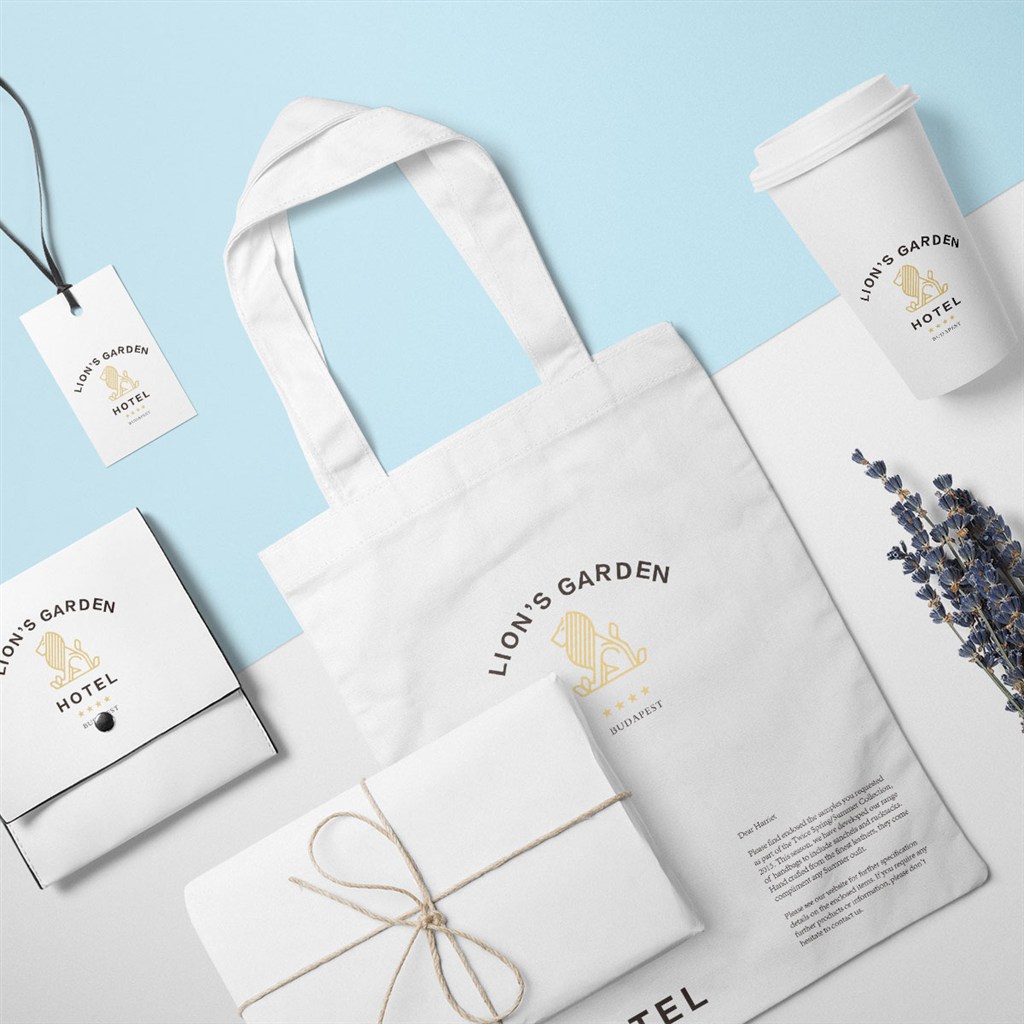 高档酒店品牌袋子纸杯vi样机模板