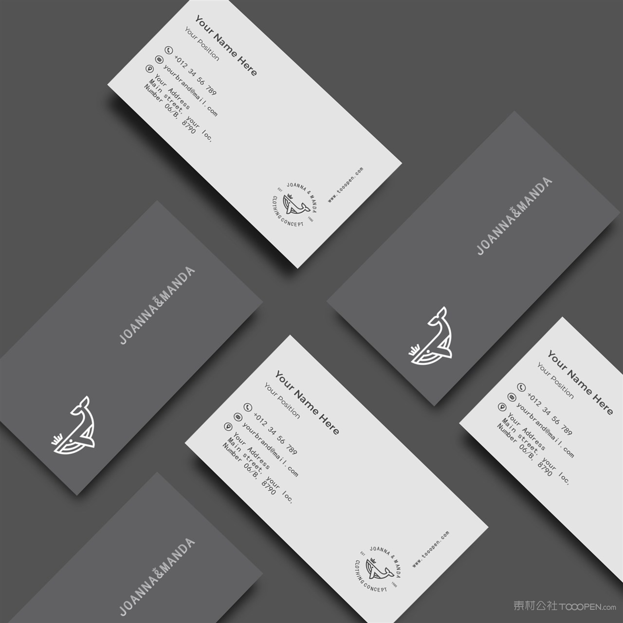 服装品牌VI名片正反面贴图样机