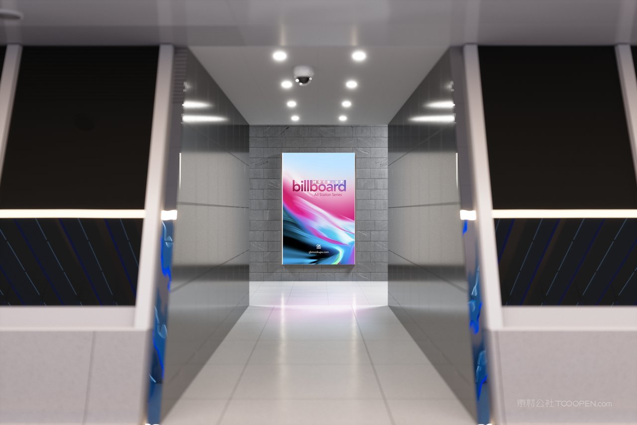 公共场所灯箱广告牌样机