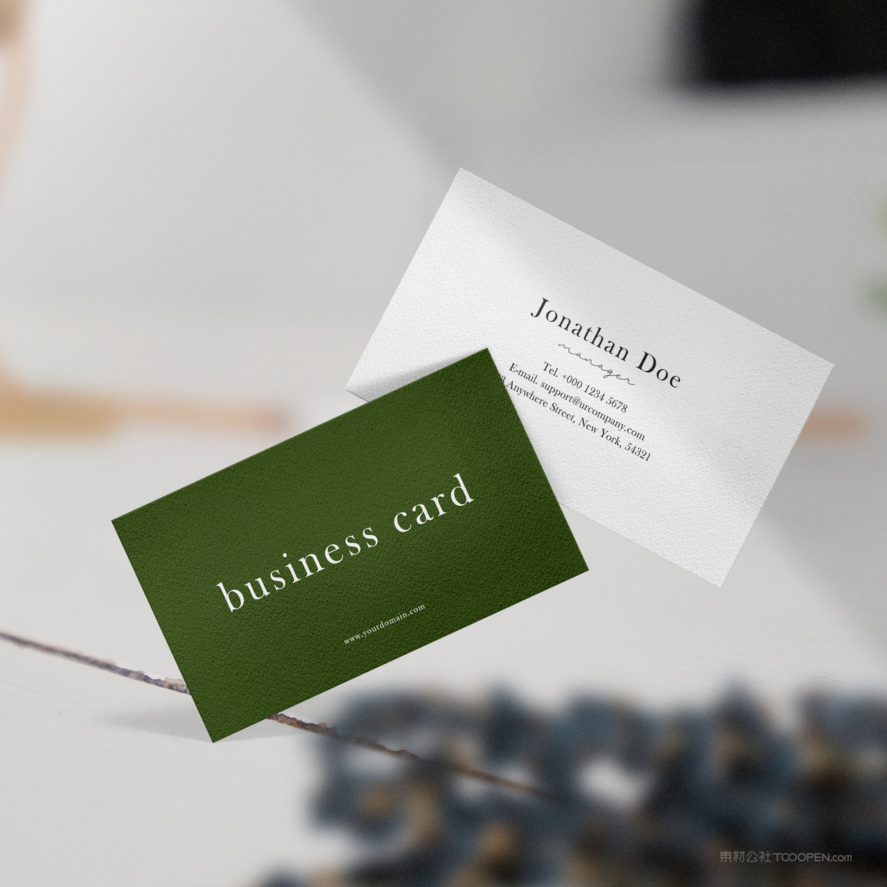 商务名片正反面贴图样机