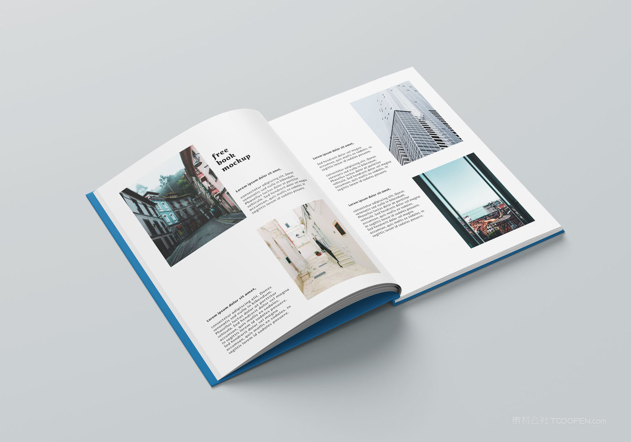 蓝色精装硬壳厚厚的书本书籍样机 (14)