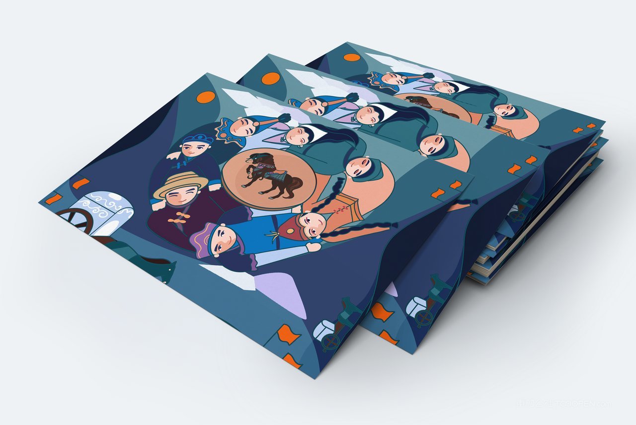 明信片样机文创产品场景样机