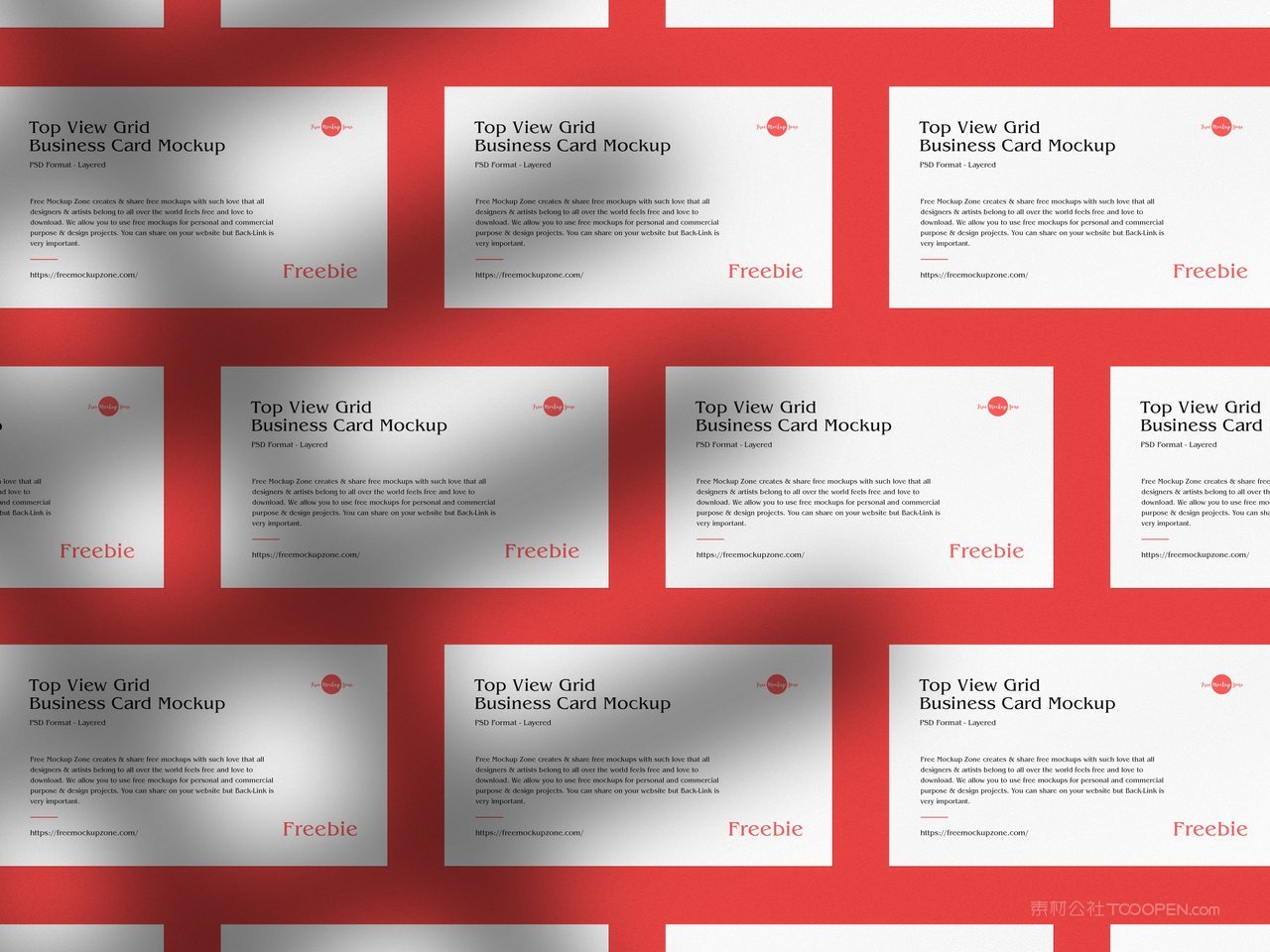 顶视图网格名片样机