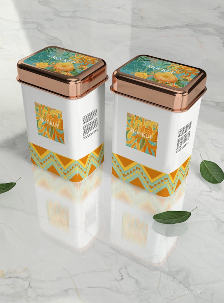 食品罐装礼盒茶叶盒包装产品场景样机 (5)
