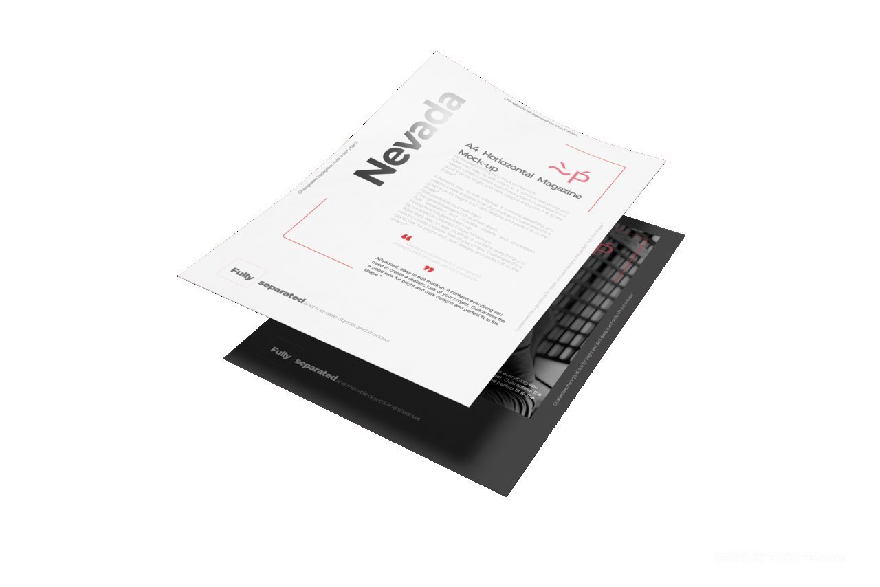 简洁商务宣传单页企业ps样机 (1)