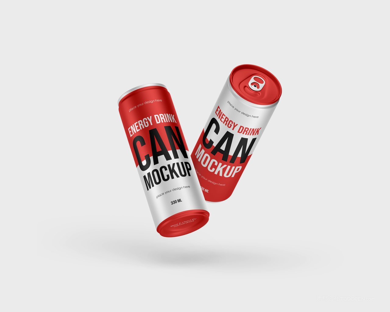 红白撞色易拉罐饮料包装样机 (2)