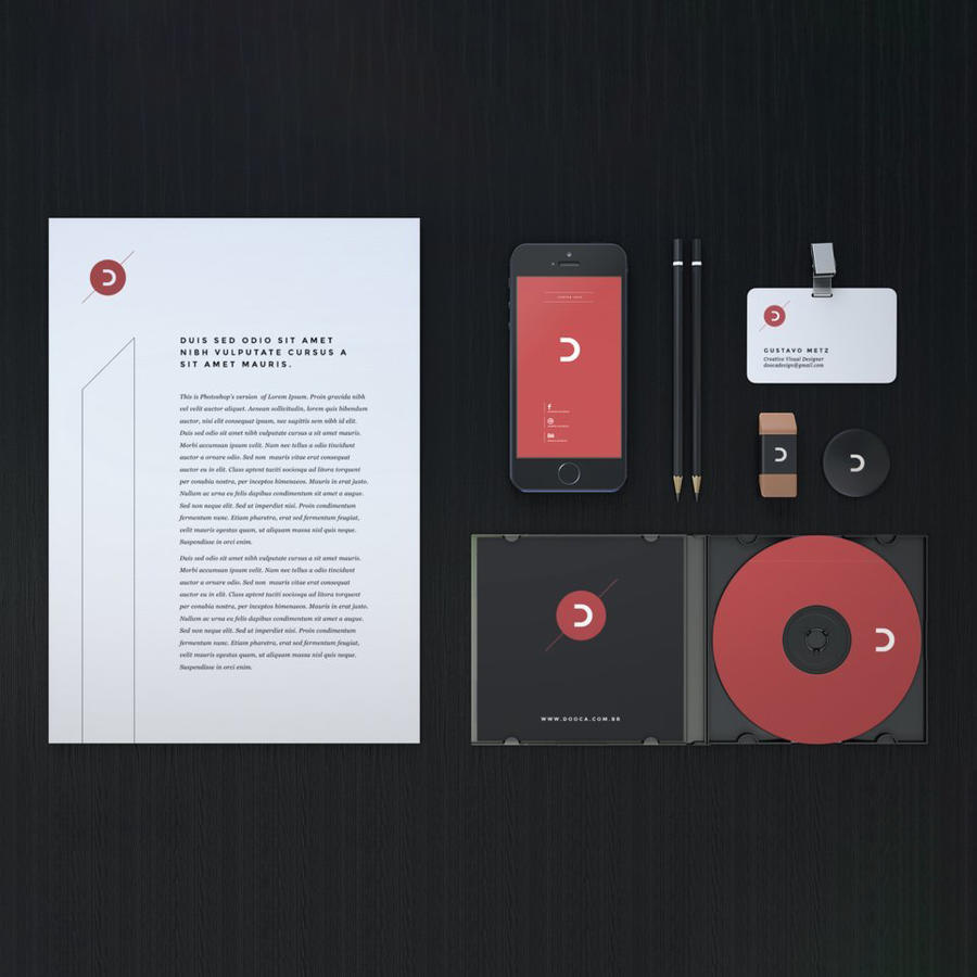 黑色CD高档名片精致办公用品品牌vi贴图