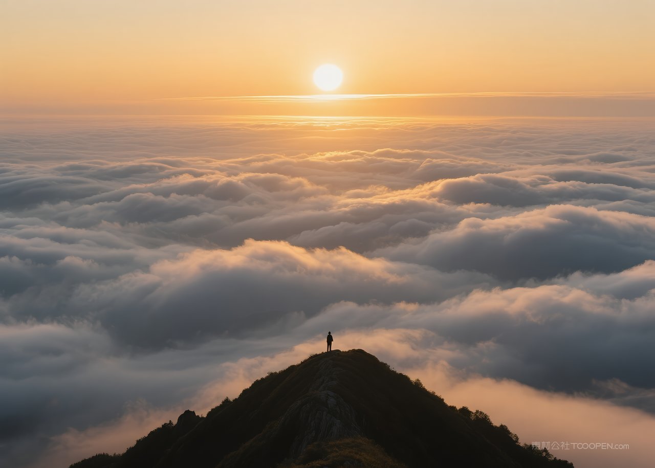 云层日落风景自然唯美云彩天空落日