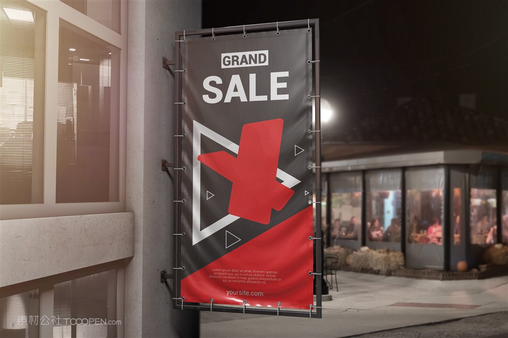 国外户外广告横幅样机