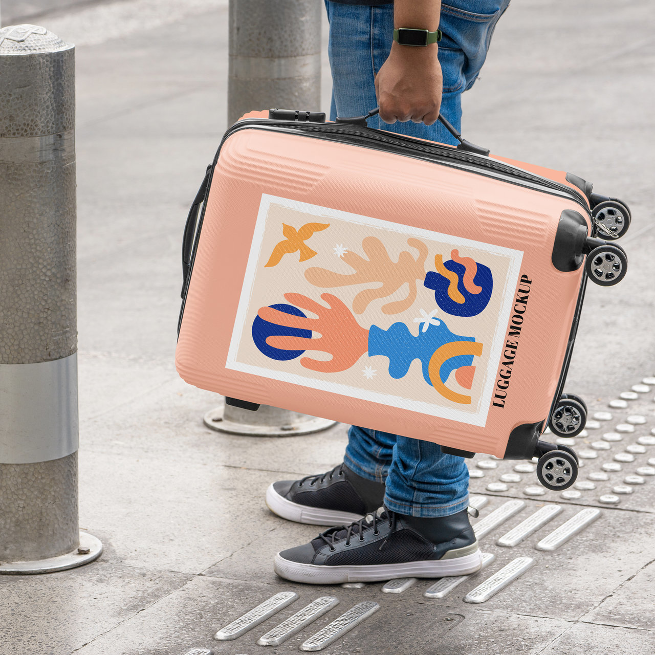 轻便耐用行李箱贴图样机