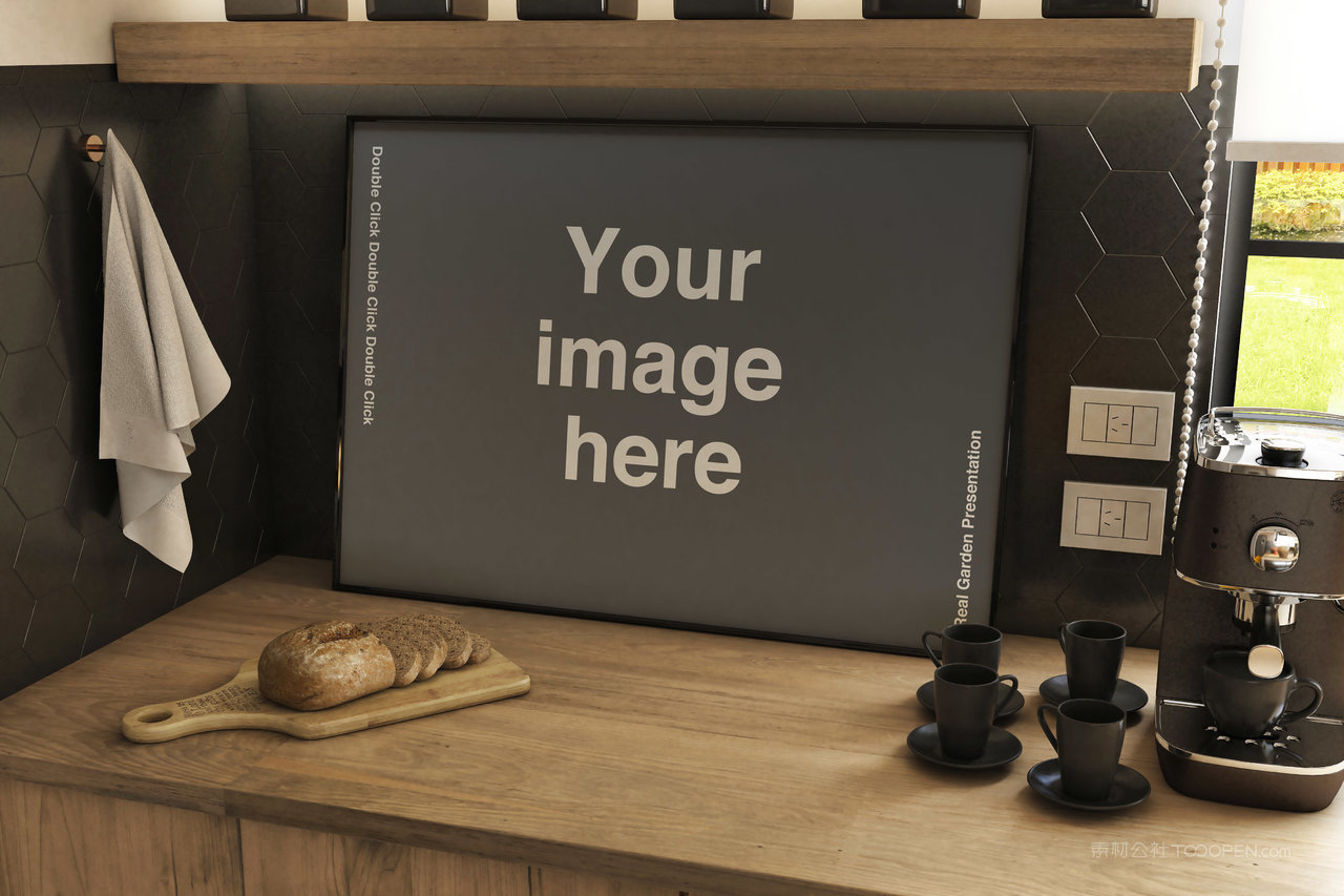 厨房背景海报样机