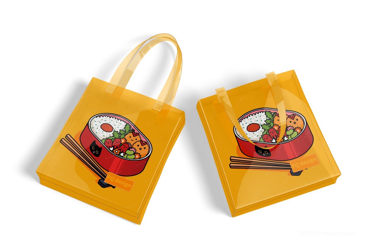 【2279期】卡通透明塑料pvc手提袋样机 (2)