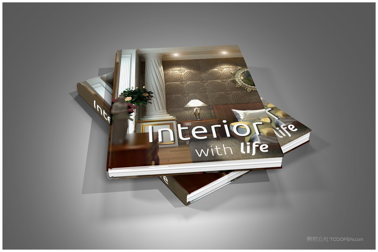 精装硬书脊书籍效果画册样机 (4)