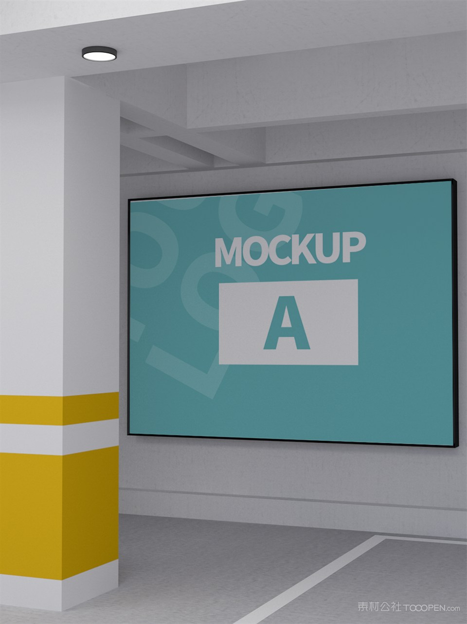 地下停车场海报广告样机