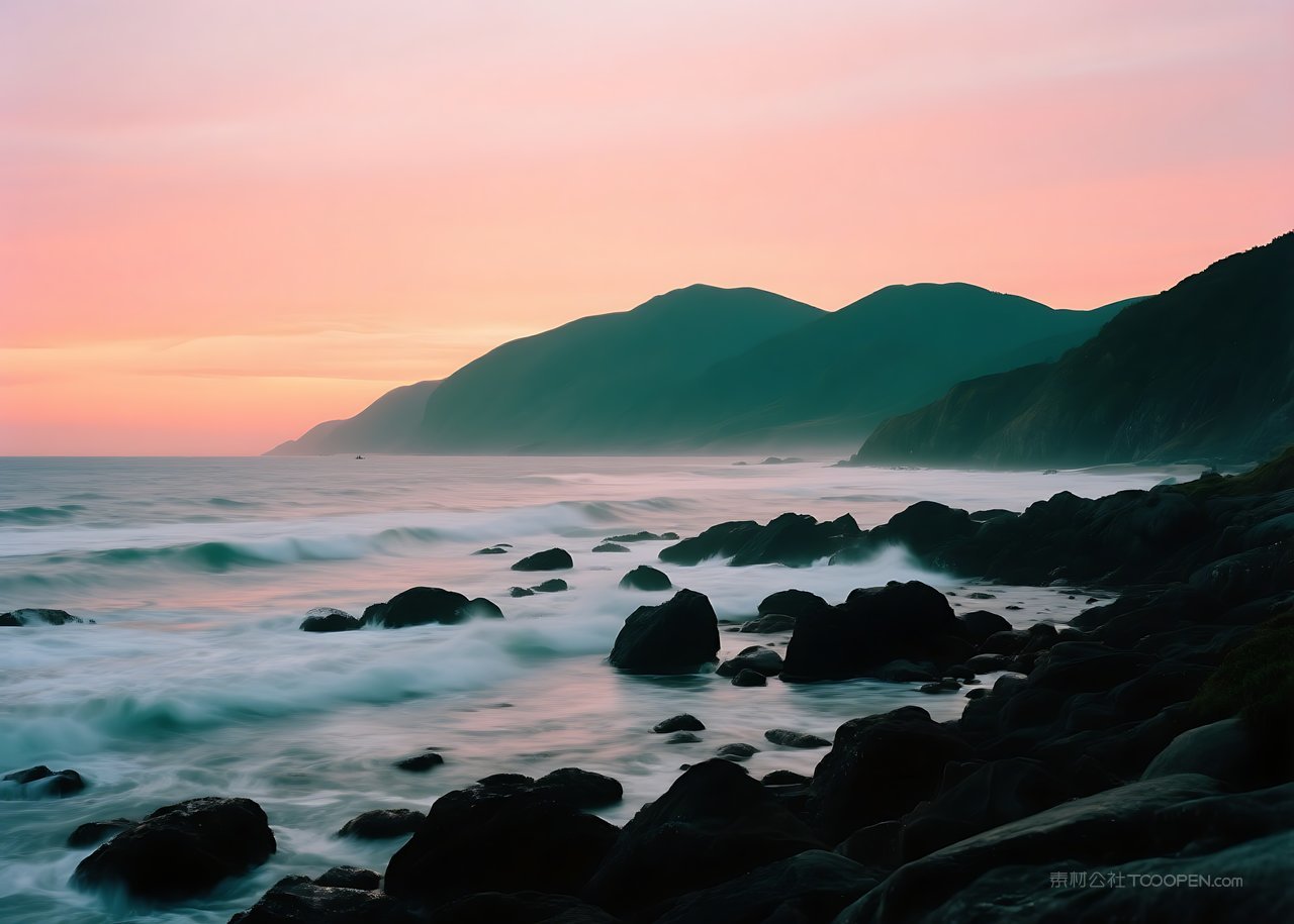 山水自然山峰风景唯美天空
