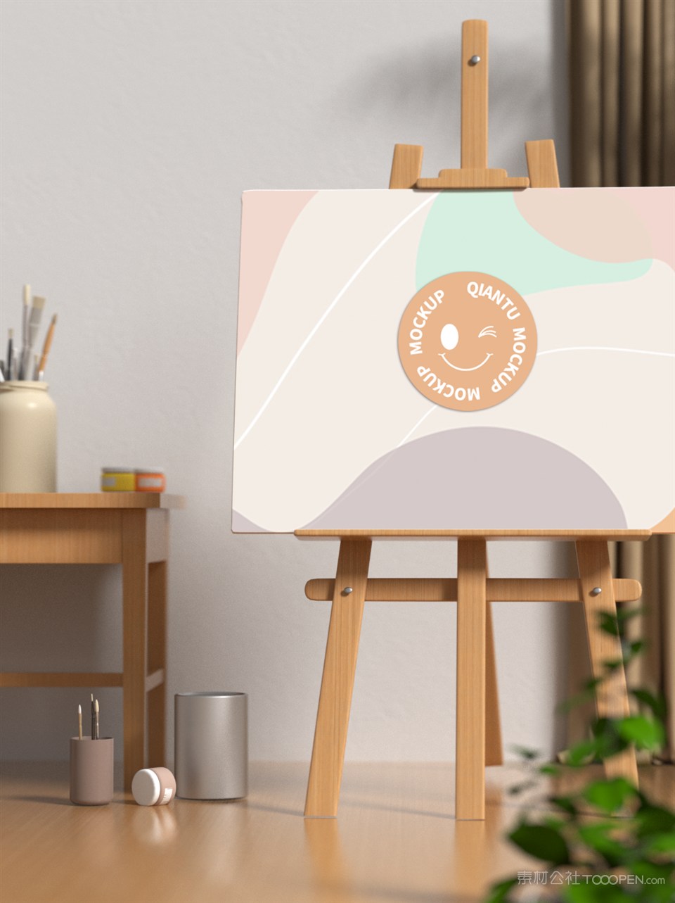 画室场景插画海报样机