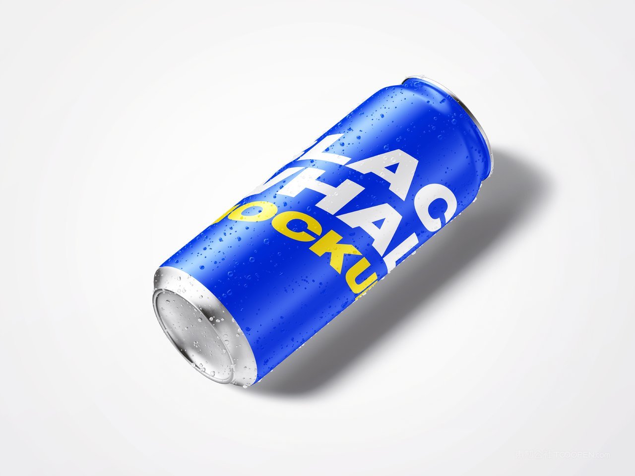 宝蓝色易拉罐可乐瓶饮料包装样机 (5)