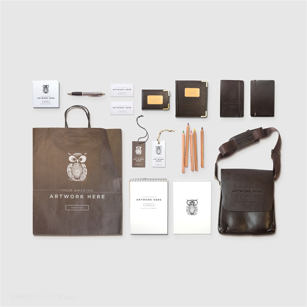 名片手提袋钱包笔记本标签单肩背包样机