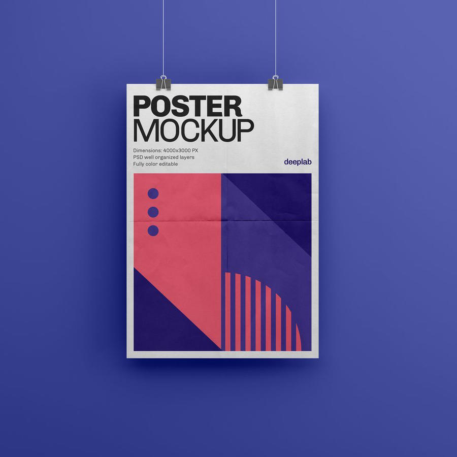 作品海报吊挂展示场景vi样机 (1)