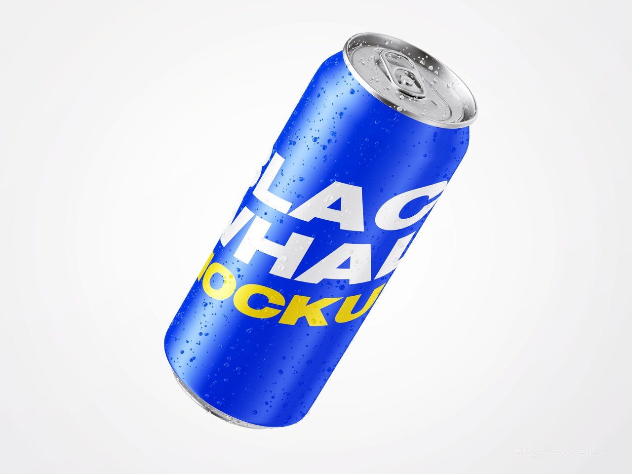 宝蓝色易拉罐可乐瓶饮料包装样机 (2)