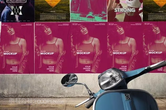 街头海报张贴效果样机