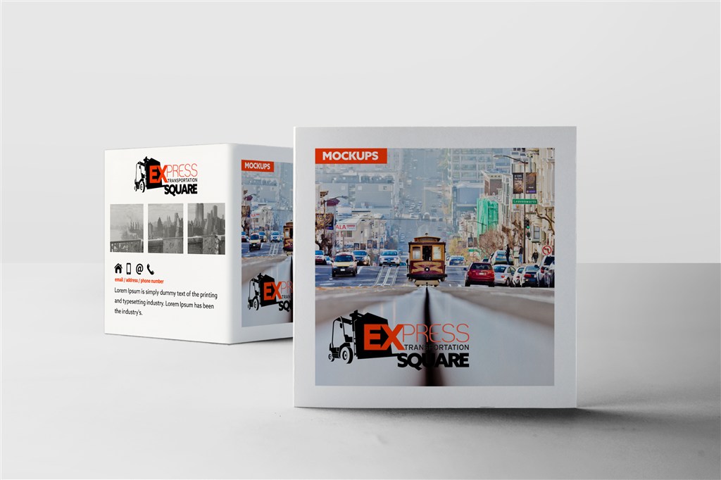 方形画册宣传册杂志封面封底样机