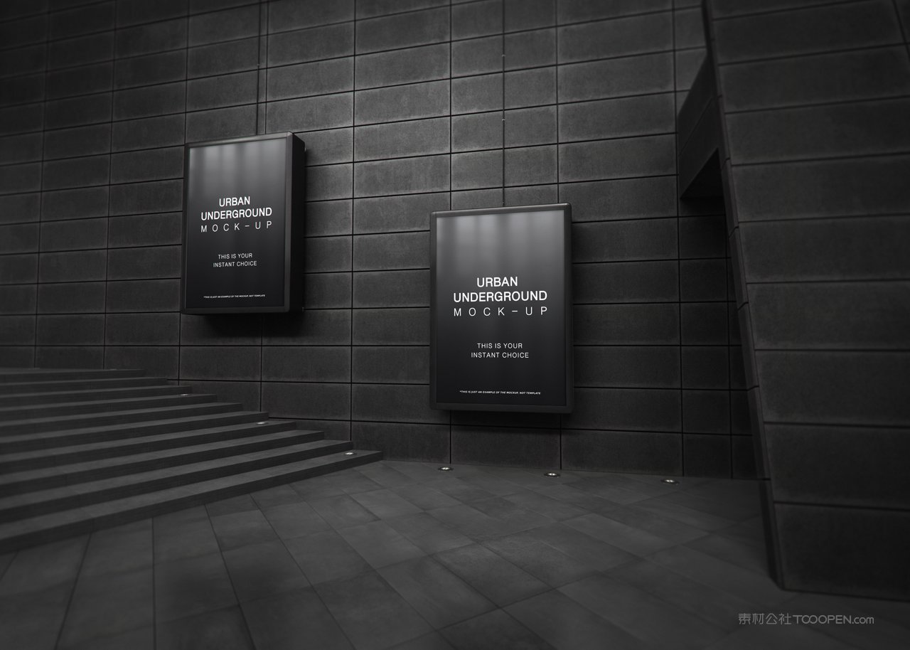 地铁地下通道车站灯箱ps样机 (2)