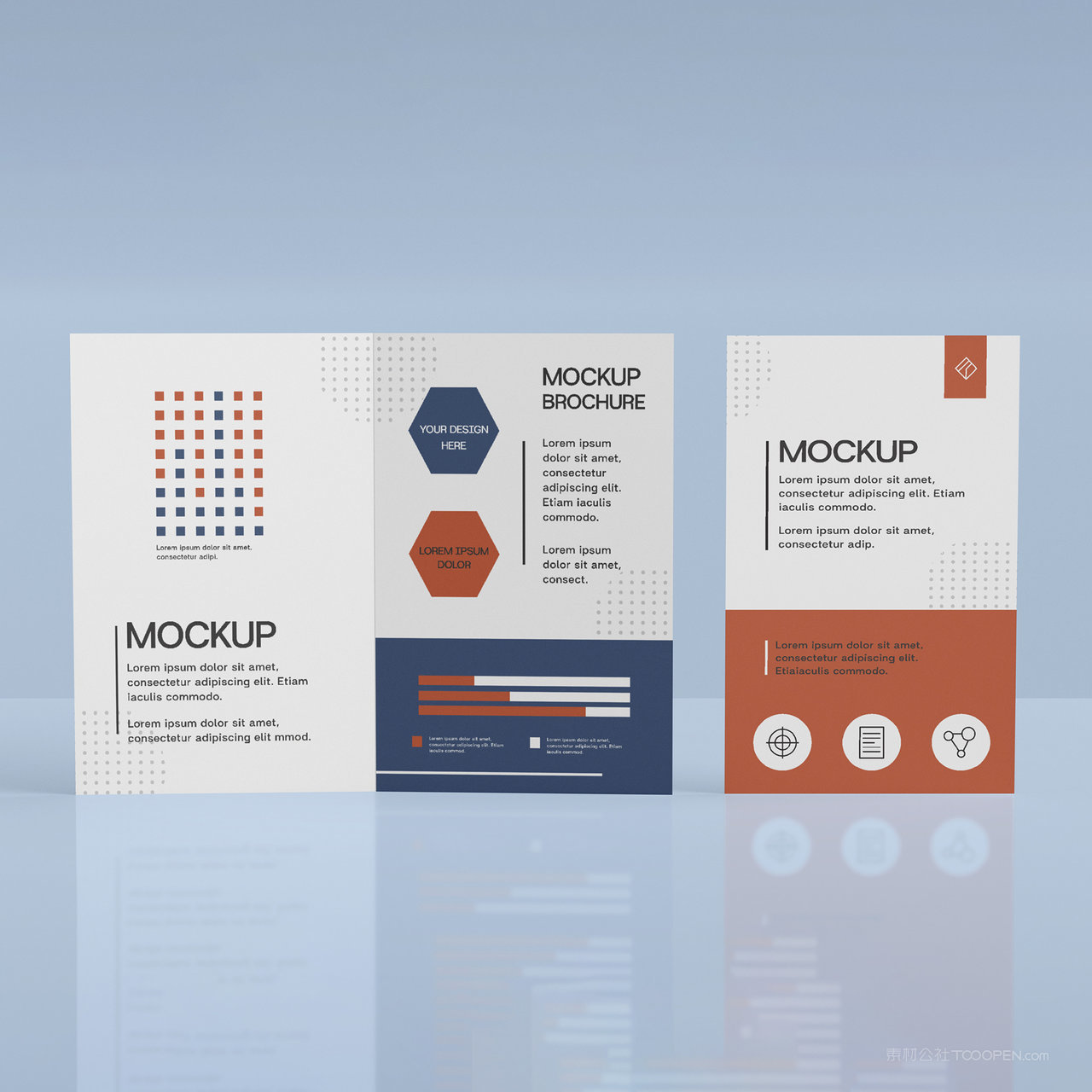 宣传单产品画册双折页贴图样机